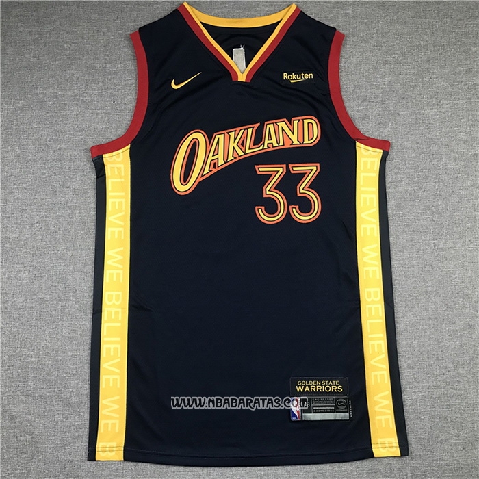 Camiseta Golden State Warriors James Wiseman #33 Ciudad 2020-21 Azul